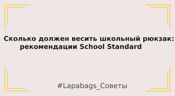 Сколько весит школьный рюкзак: нормы и рекомендации School Standard